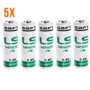 5er Set Saft LS 14500 Lithium Thionylchlorid Batterie AA...