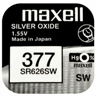 377 Maxell Uhrenbatterie, SR626SW Knopfzelle [Camera]