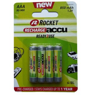 Rocket HR3-850-R2U Akku AAA Micro Ready to use 850 mAh 4er Blister
