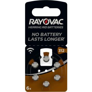 Rayovac Acoustic V312 braun Hörgerätebatterie - 10 x 6 St (60 Stück)