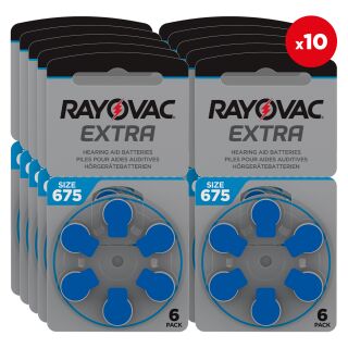 Rayovac Acoustic V675 blau Hörgerätebatterie - 10 x 6 St (60 Stück)