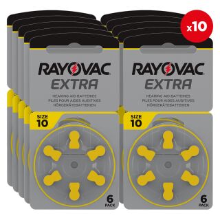 Rayovac Extra H10 gelb Hörgerätebatterie - 10 x 6 St (60 Stück)