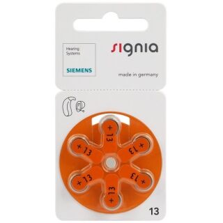 Siemens Signia S13 orange Hörgerätebatterie - 10 x 6 St (60 Stück)