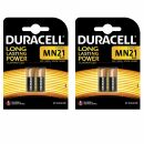 4x Duracell (2x2er Pack) Alkaline MN21-E23 A 12 Volt