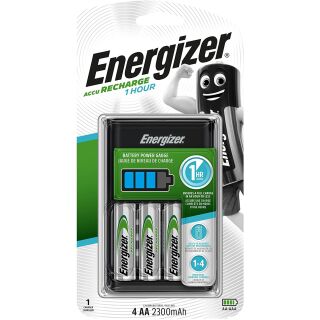 Energizer 1 Stunden Ladeger&auml;t inkl.  4 St 2300 mAh AA Akkus