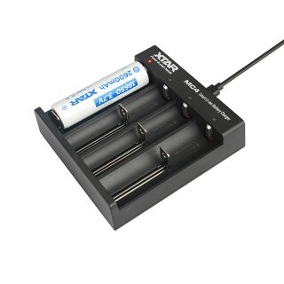 18650 Ladegerät mit 4 Steckplätzen und USB-Kabel Lithium-Li-Ionen-Akkuladung 