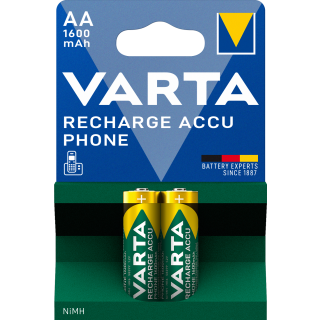 Varta 2er Pack Professional Phone Akku T399 AA / Mignon Telefon 1600 mAh