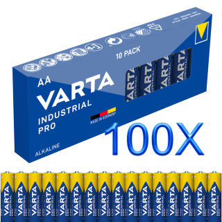 100x Mignon AA / LR6 - Batterie Alkaline, VARTA Industrial 4006, 1,5V, 2950 mAh Batterien Made in Germany