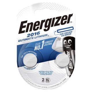 Energizer Ultimate Lithium CR 2016 3V Performance Knopfzelle im 2er Maxiblister