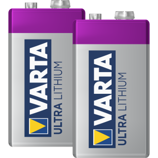1 x Varta 9V-Block 6122 Ultra Lithium ehm Professional 6FR22 Rauchmelder 