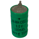 INFINIO Akku kompatibel zu Varta 5/V350H 6,0 Volt NiMH Akku als Säule mit U-Lötfahnen, 350mAh