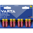 Varta LONGLIFE Max POWER Alkaline 4706-LR6-AA-Mignon- 8er...
