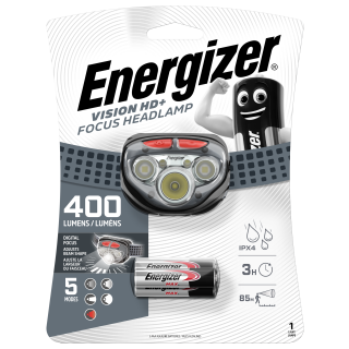 Energizer Headlight LED m. 3 AAA VISION HD+ Focus BLACK