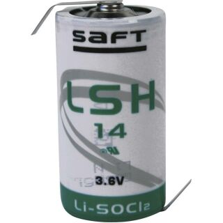 Saft LSH 14 C Lithium-Thionylchlorid 3,6V LTC Spezialbatterie mit Z-Fahne