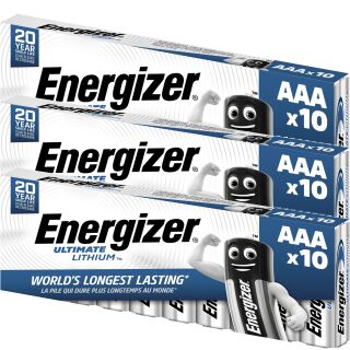 3x Energizer Ultimate Lithium L92-AAA-FR03-Micro - 10er Pack