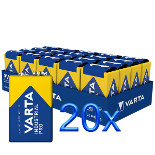 20x Varta 9V Block Batterie 6LR61 550mAh E-Block Alkaline Industrial 20 Stück einzeln versiegelt