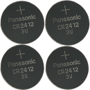 Panasonic CR2412 Lithium Knopfzelle 3V, 4er Folienpack