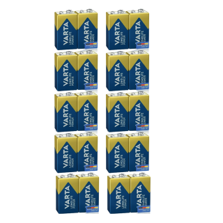 20er Set Varta Longlife Power Alkaline 4922-9V-E-Block-6LP3146 Batterie