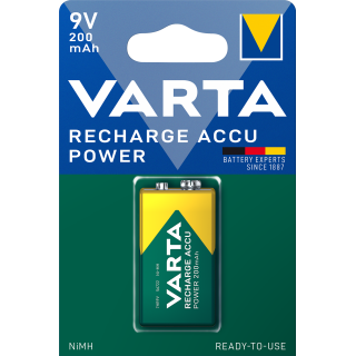 5x Varta 9V / Block Akku NiMH 200 mAh Ready to Use