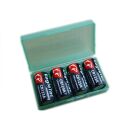 4x UFI Batterie oder Akku Aufbewahrungsbox für 18650 / 17500 / 17650 / 123