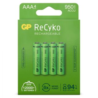 GP 4er Pack NiMH HR03 / AAA / Micro /Akku 950 mAh 1.2 V